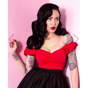 Vixen puff top in red - Vixen by Micheline Pitt